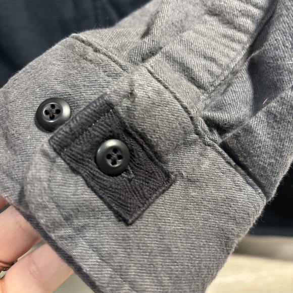 Men's Large Cabela's Blue Gray fleece-lined shirt jacket with Hood And Pockets - Picture 6 of 12